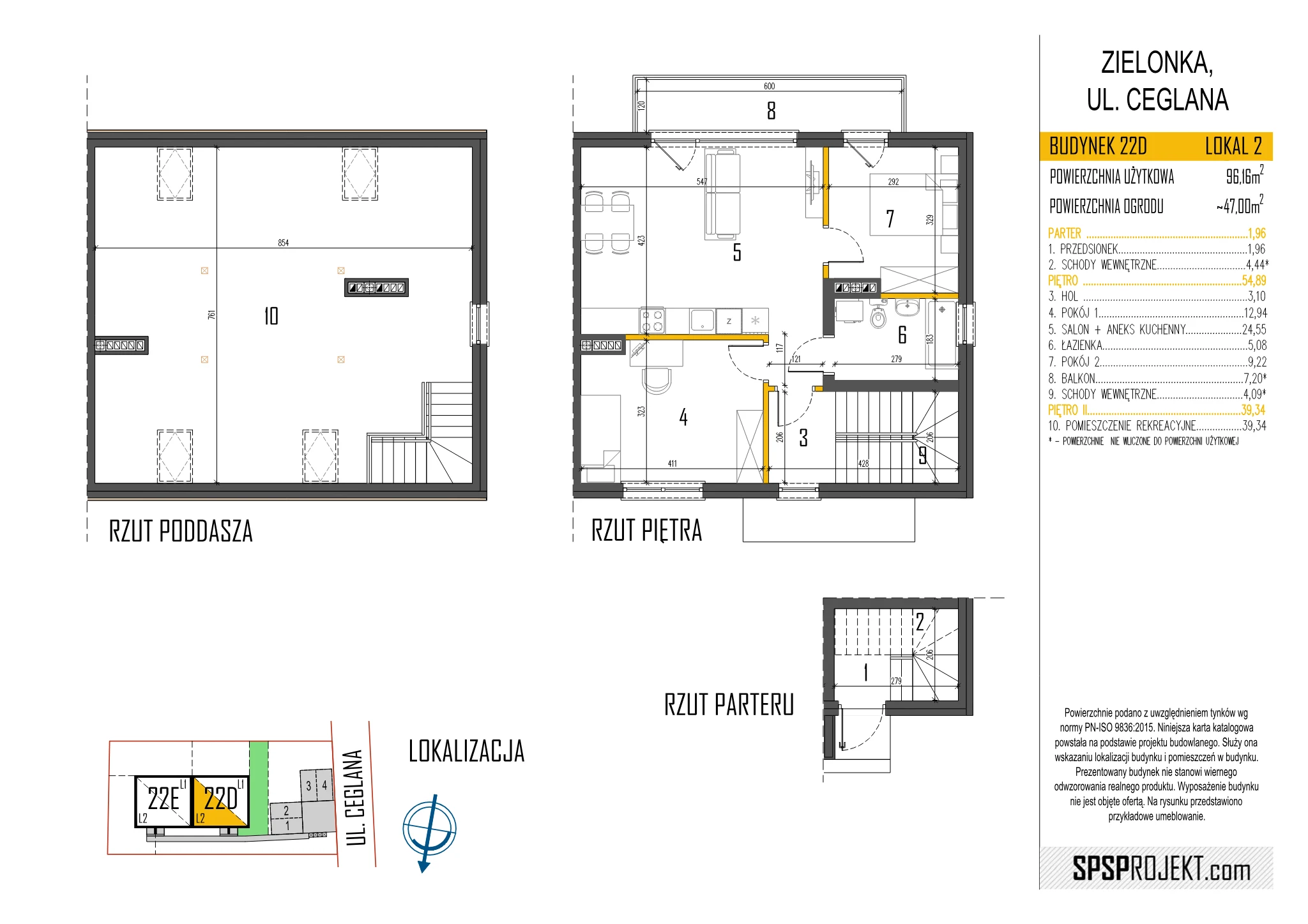 Rzut lokalu 22D/2 — piętro, 96,19 m²